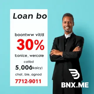 create a poster, advertising loan borrowing services, with 30 percent interest, customers can borrow from 200 rands to 5 000 rands, collateral required and they should contact 7812 9011