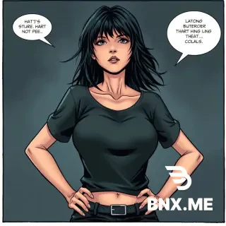a young woman with her hands on her hips with black hair