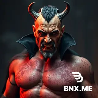 make actor dominic purcell at 34 years old wear the same exact dracula beast form from the film Blade trinity. show his entire body while wearing it