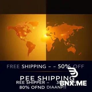 A sophisticated, high‑contrast split image for a luxury fashion brand announcement. Left side (60%): A world map with glowing golden connection lines, tiny gold location pins, and a soft golden light radiating from the center. Background is rich cream with subtle gold foil texture. Right side (40%): Empty space reserved for brand logo and text. Bottom strip: dark navy blue with white text "FREE SHIPPING – 50% OFF GRAND OPENING". Style: modern luxury, high-end fashion, elegant, minimal, photorealistic, 8K.