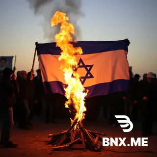 Israel flag burning