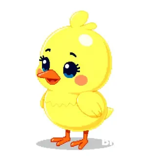 16-bit baby chick, flat 2d, realistic