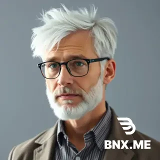 Attractive man 30's to 40's messy white hair. Lean build, office siren outfit, reading glasses. Luscious, clean shaven white beard and small side burn. Looks somewhat timid but carries a wise and mostly stable stature.