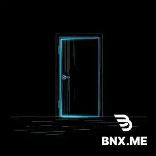 Minimalist high-contrast 2D vector line art on pure pitch-black background #000000, dark-mode doodle animation aesthetic. A single heavy steel door slightly ajar in the center of frame, thin electric-cyan light bleeding through the gap, faint volumetric dark haze drifting across the floor. Hand-drawn imperfect vector lines, rim-lit edges glowing cyan, ray-traced neon bloom. Ominous cinematic mood. 8K resolution, Octane Render style, razor-sharp vector edges, ultra-detailed line work, pitch-black #000000 background, volumetric haze, ray-traced neon bloom, rim lighting, dark-mode doodle vector aesthetic, --ar 9:16