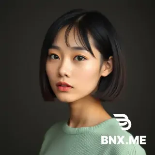 30 something  thin androgynous asian woman with bob haircut