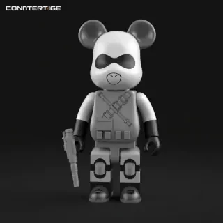 3D model of a plastic toy character from the game Counter-Strike 2 in the style of Bearbrick toys
