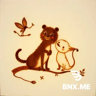 Create a photo of wet etching and dry etching with cute characters