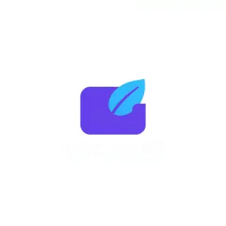 A simple flat logo for a finance app called Wise Wallet. A wallet shape combined with a leaf. Colors: purple (#A86CFE) and blue (#3B82F6). Transparent background. Minimalist style. No text. Clean and modern. No background box. Only the logo itself.