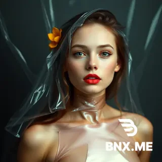 A girl cover in latex