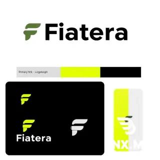 Create a set of high-quality logo concepts for a B2B fintech / crypto off-ramp payment service named "Fiatera". The brand is professional, technological, and international. Produce a clean, modern brandbook-style composition on a white background with three logo variations arranged horizontally or in a 2x2 grid: Primary (wordmark + mark), Logotype-only, and App icon (mark-only). Include small caption labels under each concept with the name of the variation ("Primary", "Logotype", "Mark / App Icon") and show the color palette swatches with hex codes: Carbon Black #0E0E10, Neon Lime #C7FF00, Silver Gray #E5E5E5, and an optional lime-to-white gradient swatch. Use the following design directions:  1) Overall style: - Minimalist, geometric, high-end fintech look; no ornate decorations. - Crisp vector-feel shapes, flat design (no heavy textures), subtle micro-shadows allowed for depth. - Balanced negative space and strict baseline alignment. - Use modern sans-serif letterforms reminiscent of Space Grotesk or Neue Haas Grotesk; kerning tight but readable.  2) Primary variation (wordmark + mark): - Mark should visually express "off-ramp" / "transition" / "bridge" / "exit". Consider: a diagonal off-ramp arrow formed by two parallel lines converging to a single arrowhead, or a minimalist arc/bridge integrated with negative space. - Wordmark "Fiatera" in all-lowercase or capitalized 'F' with clean geometric strokes. Integrate a subtle custom detail in one letter (for example: replace the middle bar of 'E' with three thin horizontal lines, or make the 'A' apex a small gap reminiscent of a gateway). - Color: wordmark in Carbon Black #0E0E10, mark accent in Neon Lime #C7FF00.  3) Logotype-only variation: - Stylized "Fiatera" wordmark without separate mark; emphasize one typographic modification that can serve as a brand hook (like a sliced 'A' or a trailing lime dot after the 'a' representing conversion). - Prefer horizontal layout suitable for headers.  4) Mark / App Icon: - Square-friendly, simple, highly legible at 16–64 px. - Avoid intricate inner details; prefer bold geometric strokes. Options: monogram 'F' formed by negative space that creates an off-ramp, or a compact symbol of pixels → line (dots morphing into a solid stroke). - Use Neon Lime #C7FF00 on Carbon Black #0E0E10 or white background variations.  5) Layout and presentation: - White background. Each logo variant should be placed in its own tile with a short descriptive caption (1–2 lines) under it describing the idea ("Off-ramp arrow — transition from crypto to fiat", etc.). - Include a small palette strip (three swatches with hex codes) at the bottom or side of the page and a sample line showing the optional gradient ("#C7FF00 → #FFFFFF"). - Provide versions in: full-color on white, inverted dark-bar mockup (dark strip showing inverted logo), and an isolated SVG-like flat version.  6) Visual tone and DOs / DON'Ts: - DO: clean geometry, high contrast, scalability, professional fintech appearance. - DO: emphasize clarity and legibility at small sizes. - DON'T: neon-glow effects, script or decorative fonts, generic crypto clichés (no skulls, coins with Bitcoin symbol, cartoon rockets). - DON'T: overly complex gradients or photorealistic textures.  7) Output specifics: - High-resolution PNG(s) and an SVG-style flat vector look. Center composition, generous whitespace. - Provide 3–6 distinct concept variations within the same image (each clearly labeled) so a designer can pick a direction.  End result: a polished brandbook page showing 3 distinct, professional logo directions for "Fiatera" (Primary, Logotype, Mark), color swatches with hex codes, short captions, and a clean white background. Prioritize a B2B fintech aesthetic: strict, technological, and international.