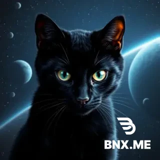 Create a stunning realistic portrait of a black cat in interplanetary space.