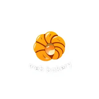 create an e logo on a transparent background that looks like a curled up croissant. This will represent the first e in the brand name Web bakery