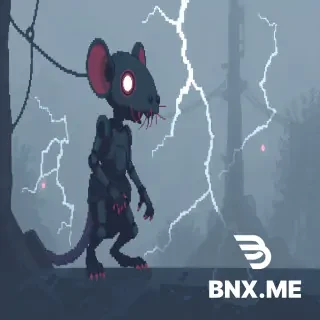 pixel art. rat robot