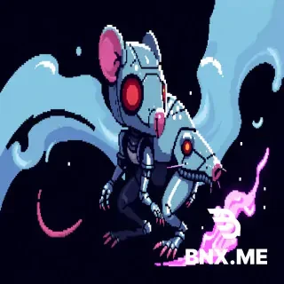 pixel art. rat robot