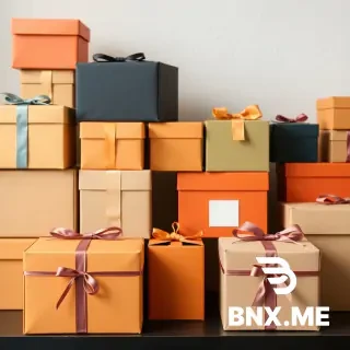 image of lot of pack of confort (medium boxes )warm colors for a boutique to sell them called kit'box