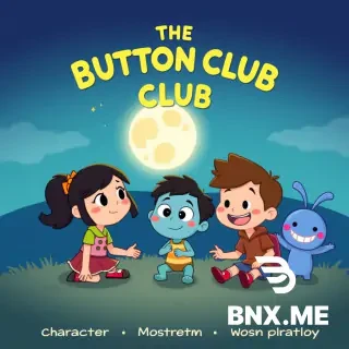 THE BUTTON CLUB Episode 1: “The Mystery of the Missing Moon” Characters  Mia — curious, brave, and always asking questions. Leo — Mia’s energetic little brother who loves snacks. Bloop — a cheerful blue creature who lives in their clubhouse. Narrator — warm and playful.