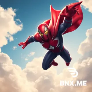 a marvel character flying in the sky