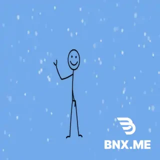 I want a stickman on the ledt waving whit 1 hand  and smiling