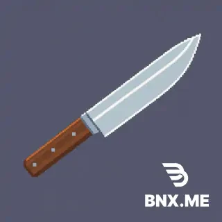 Combat Knife: *"8-bit NES pixel art, 16x16 pixels, a gray metal blade with a small brown wooden handle. Diagonal view pointing up-right. Palette: gray, brown, black. Transparent. Tiny triangle for the blade.