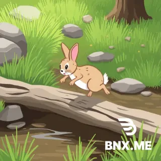 A bunny hopping over a creek... --cref --cw 80