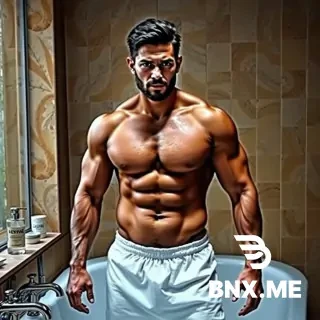 je veux un homme musclé et poilu en slip de bain moulant