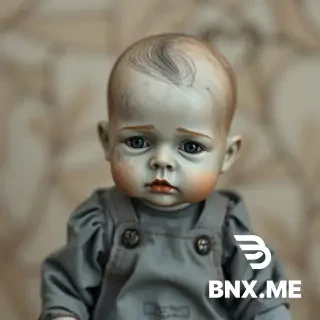 Baby doll sprayed in ash