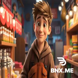 Создай концепт-арт молодого парня 22–25 лет для мультфильма в стиле Pixar. Он продавец освещения в небольшом семейном магазине. У него доброе, открытое лицо с лёгкой улыбкой, в глазах — искренний интерес к людям. На нём удобная рабочая одежда: тёмно-синяя рубашка с закатанными рукавами, поверх — практичный фартук с карманами, где лежат образцы лампочек и маленькие инструменты. В руках он держит стильный настольный светильник, будто хочет показать его покупателю. Вокруг — уютный магазинчик: полки с лампами, абажурами и гирляндами, мягкий тёплый свет, на полу — аккуратные коробки. Атмосфера дружелюбная и домашняя, будто в этом магазине всегда рады каждому гостю. Стиль Pixar: плавные формы, выразительная мимика, насыщенные, но естественные цвета, кинематографичное освещение, высокая детализация текстуры ткани, дерева, стекла. Соотношение сторон 16:9