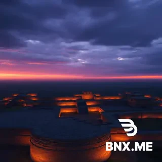 Visual Prompt:* An epic, wide-angle aerial drone shot of the Great Zimbabwe ruins at sunset. The massive stone walls glow with orange and purple hues against a vast, darkening African sky. The camera slowly pans over the intricate patterns of the stonework, emphasizing the scale and timelessness of the structure. Majestic, sweeping, epic scale, 8k photorealistic.