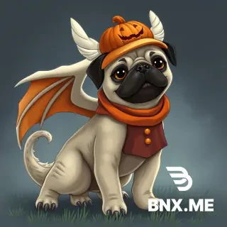Please generate and image of a dragon similar to the light fury like in How to train your dragon and a separate pug with a halloween theme
