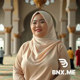 Realistic A chubby indonesian moms wearing a very transparant tunik in the mosque