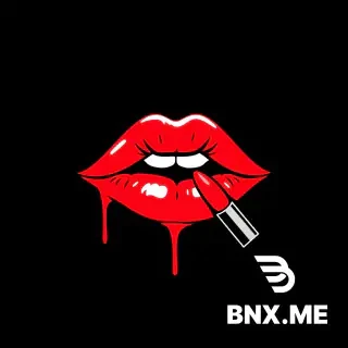 i want a image for a instagram profile. I want the logo of a red juicy lips getting lipstick, all with a vibe of colors that represent anarchy and communism, i want the background in color black or other dark color. Without watermark, and in a style of art good for Instagram