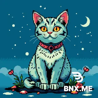 портрет кота, пиксель арт 8-bit