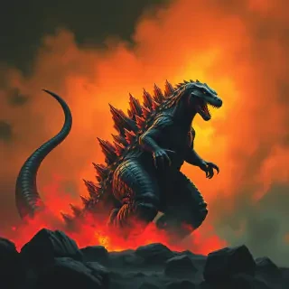 godzilla pulp fiction style