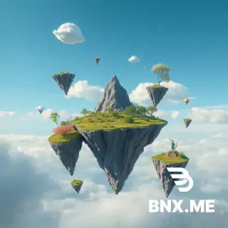 Generate a surreal landscape image featuring floating islands, upside-down mountains, and unconventional flora. Include a dreamlike quality, pushing the boundaries of reality. Conjure a scene that has imaginative and otherworldly elements