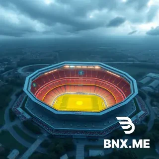 generate me a stadium with the shape of a hexagon like a bee hive show the view on top