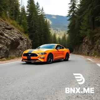 Ford mustang on mountain road