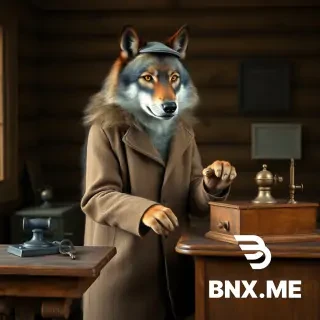 A highly detailed, photorealistic image of a realistic, anatomically correct wolf dressed as a civilian telegraph operator in rural Minnesota, circa 1880s. The wolf is standing upright on its hind legs in a modest wooden telegraph office, wearing a simple, earth-toned wool coat (like a dog coat) and a flat cap. It is not wearing a military uniform of any kind. Its furry paws are holding a telegraph key as it sends a message. On the wooden desk sits a traditional sounder and a telegraph key. The style is old-fashioned Americana, focusing on the wolf's realistic fur and expression. No humans, no men in wolf masks, no microphones.