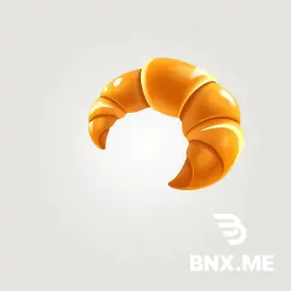 create an logo on a transparent background that looks like a curled up croissant in the shape of the letter e. This will represent the first e in the brand name Web bakery