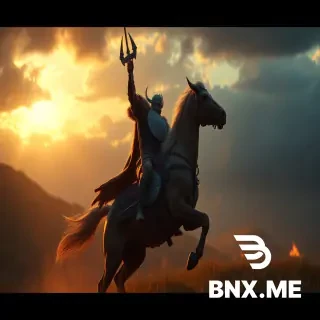 Vikingo levantando el hacha en plan amenazador