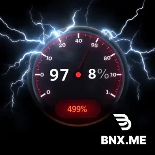 fading opportunity meter percentage animated graphic gauge teetering between 97 and 98%