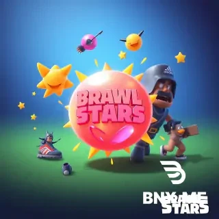3D-рендер в стиле Brawl Stars, игровая обложка для YouTube, соотношение 16:9. На переднем плане по центру — крупный взрывающийся звездный сундук, из него в разные стороны летят золотые кубки и сверкающие алмазы. На среднем плане по кругу парят эксклюзивные кеды Adidas и футбольные мячи с яркими текстурами. На заднем плане — тёмный нечёткий силуэт геймера с планшетом в руках. Вся левая часть кадра — тёмная, пустая, без объектов и надписей (зарезервирована для крупного заголовка). Динамичный диагональный ракурс снизу вверх. Оранжево-синий неоновый контраст, объёмный глянцевый свет, насыщенные сочные цвета, киберспортивная атмосфера. Без текста, букв, цифр, логотипов, водяных знаков и лишних мелких деталей.