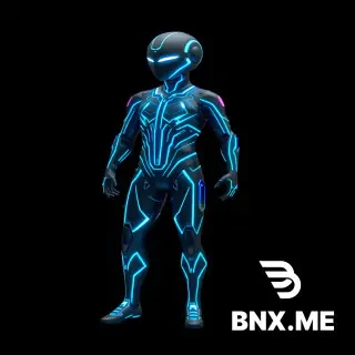 Style: TRON Legacy-inspired, cyberpunk, digital circuitry, low-poly stylized, emissive neon lines, sharp geometric shapes, black base material with glowing cyan and purple energy accents, no organic shapes, no photorealism, clean topology, game-ready asset, T-pose or neutral pose, isolated on pure black background, transparent PNG for 2D, PBR-friendly for 3D. 3D game character, humanoid avatar inside a digital processor, sleek athletic silhouette, dark metallic black body covered with glowing cyan neon circuit lines, smooth spherical head with no facial features, faint white glow where eyes would be, subtle purple energy trail behind, TRON Legacy style, low-poly, 1200 triangles, T-pose, isolated, transparent background, game-ready, PBR. [Universal 3D suffix]