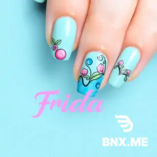 Genera un logo para “Frida nails art” y retira la marca de agua de BNX o hazla muy pequeña