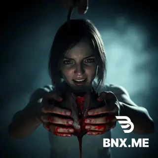 Ellie from The Last of Us Part I, severed head held by a person's hands, blood dripping from the neck stump, horrified expression on Ellie's face, hyperrealistic, cinematic lighting, dark moody atmosphere, gore, detailed anatomy, 8K, raw violence, photorealistic, horror aesthetic, deep shadows, blood splatter on hands