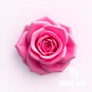 A top-down view of a rose in a bitmap or pixel art style. The lighting transitions from low to high, with the top surfaces brighter and the inner and deeper areas darker to create a clear gradient. The edges are sharply defined with high contrast to make every pixel visible.