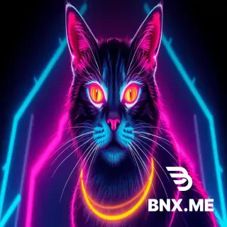 a cyberpunk cat with neon lights