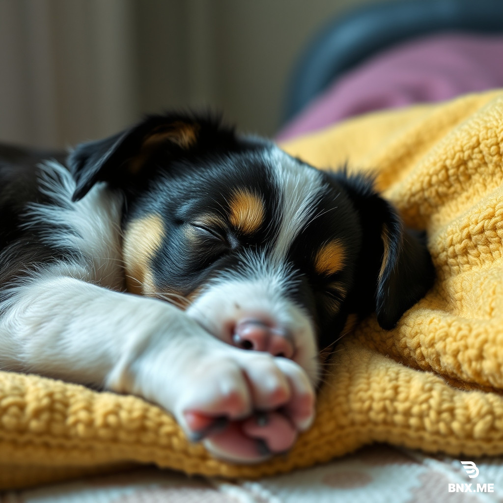 A picture of my sleeping puppy waking up