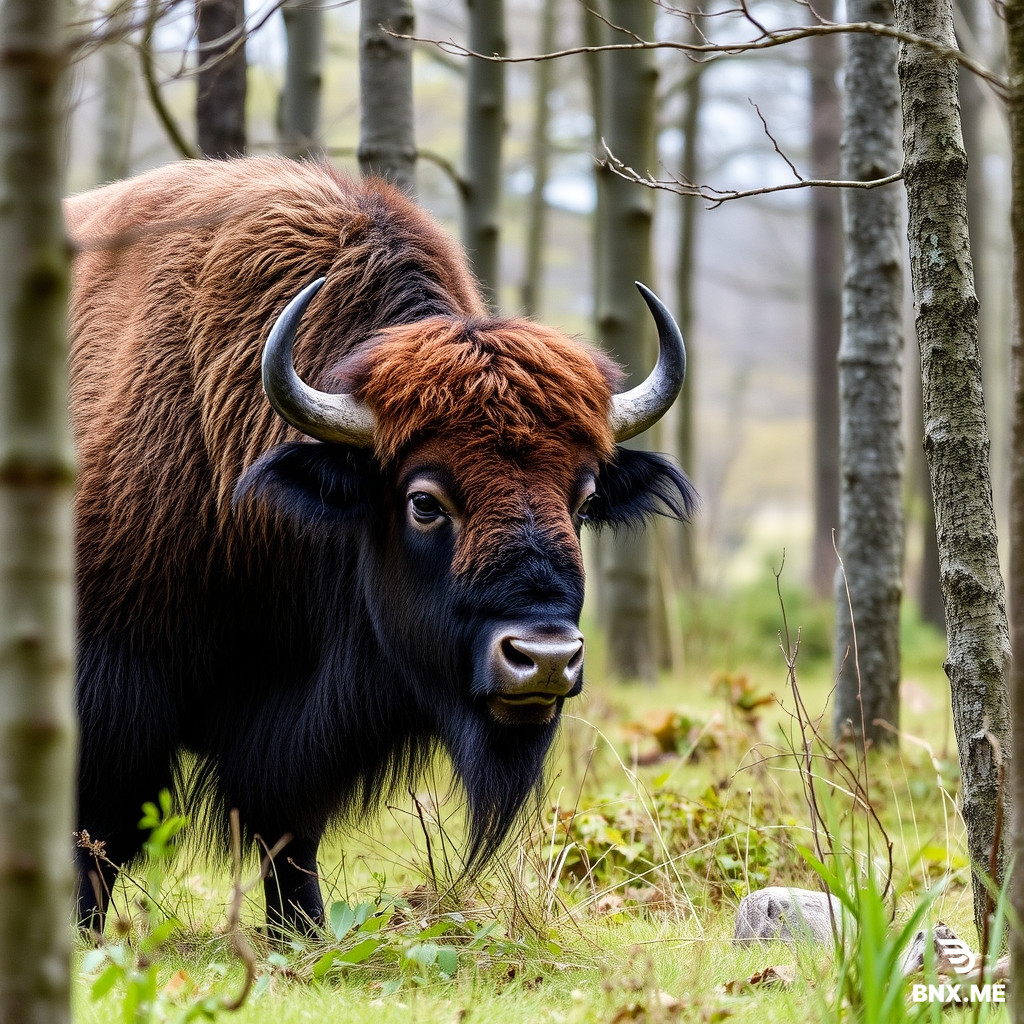 Belarusian bison in the forest
