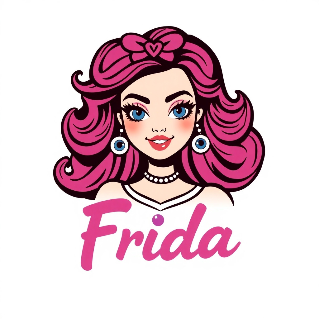 Genera un logo para “Frida nails art” usando el color azul
