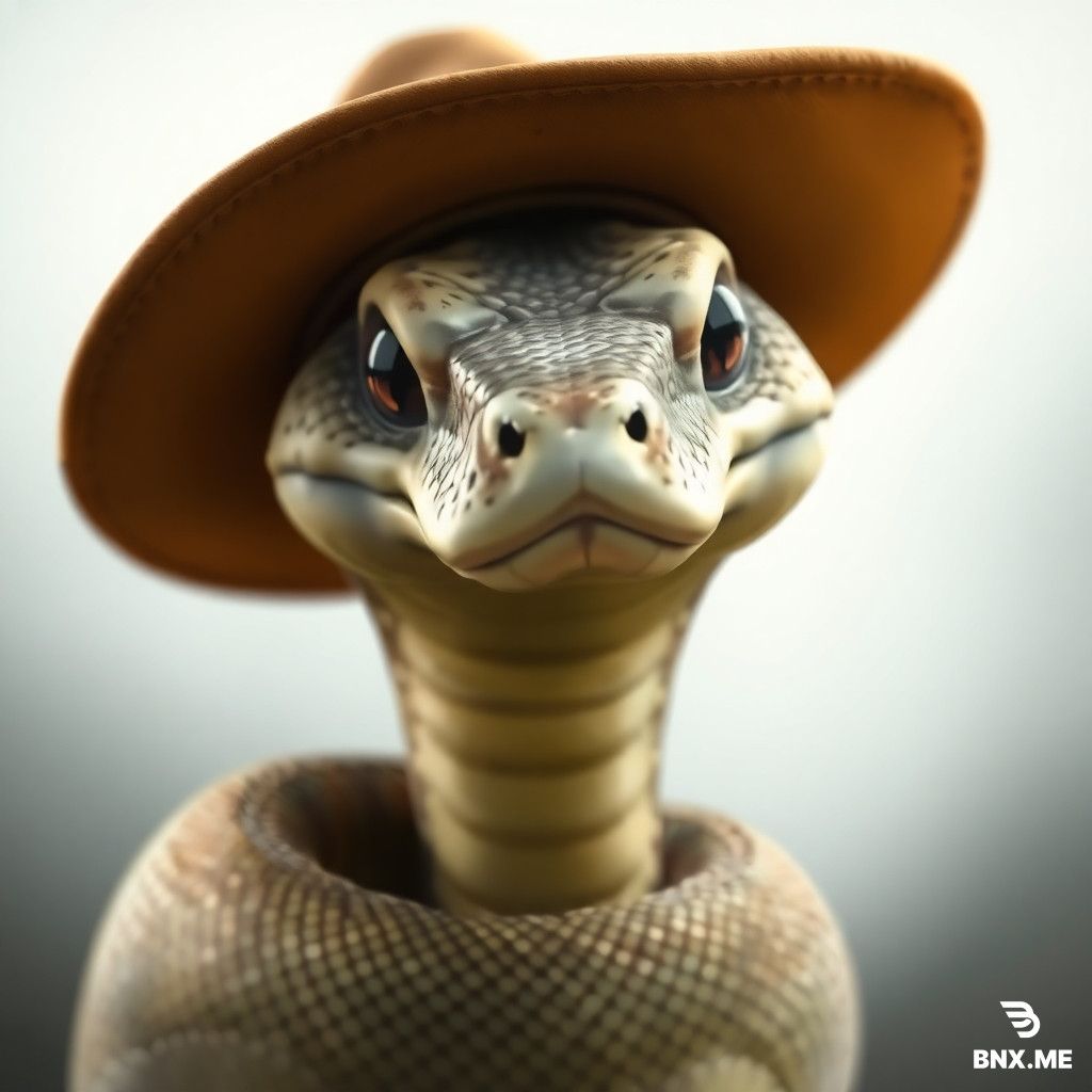 snake with a hat